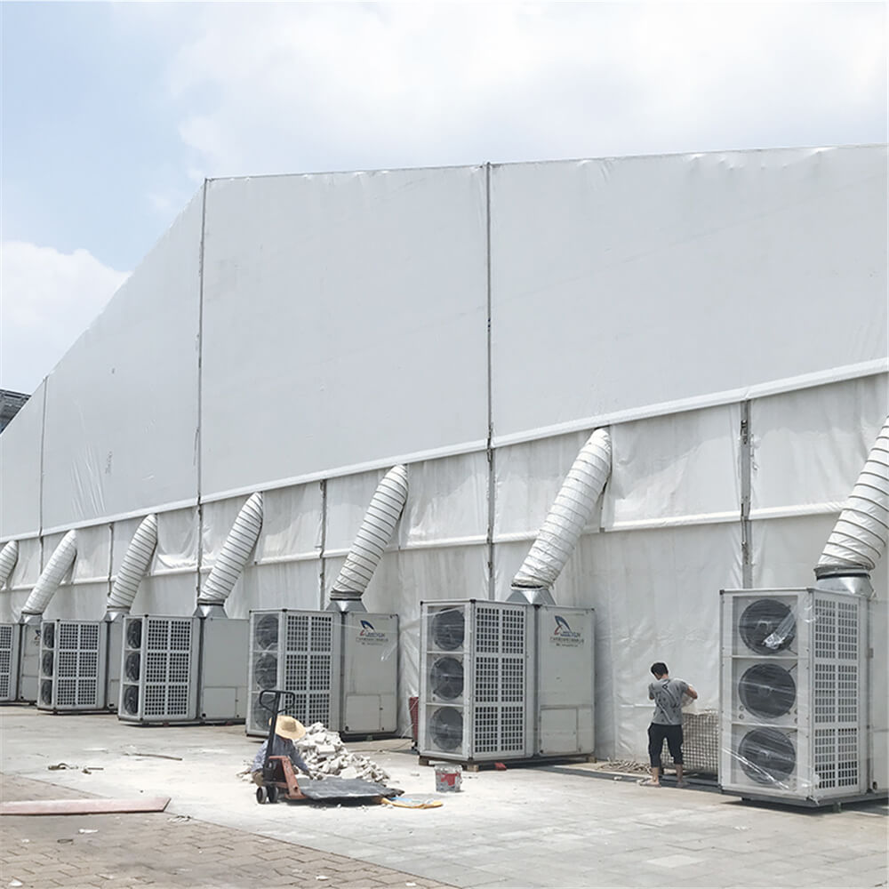 Floor standing industrial air conditioning units in large-scale exhibitions